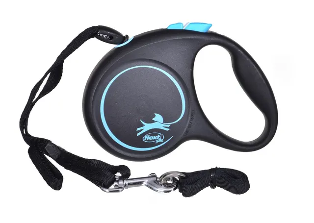 Smycz flexi automatyczna Black Design S taśma 5 m - dla psa do 15 kg kolor srebrny