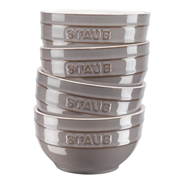 Zestaw 4 misek okrągłych STAUB 40508-148-0 - antyczny szary 14 cm