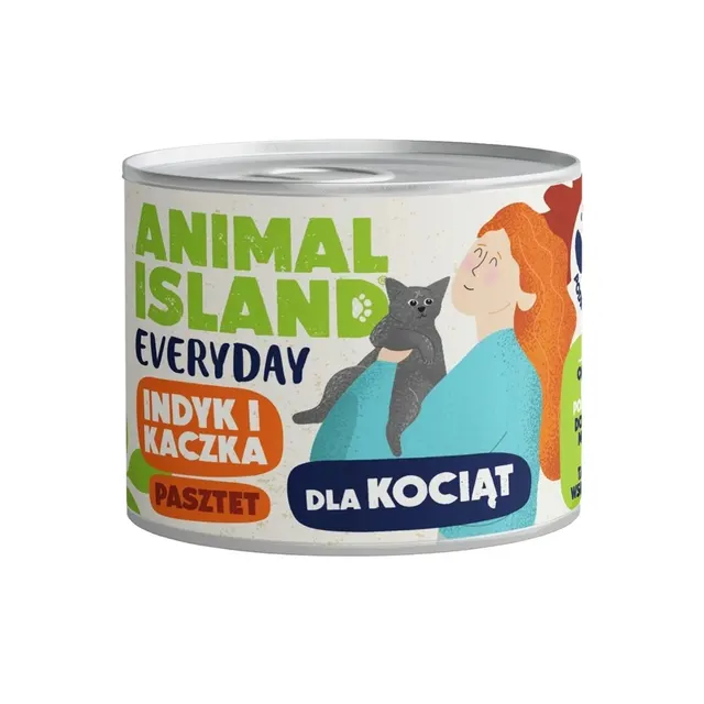 ANIMAL ISLAND indyk/kaczka dla kociąt 185g