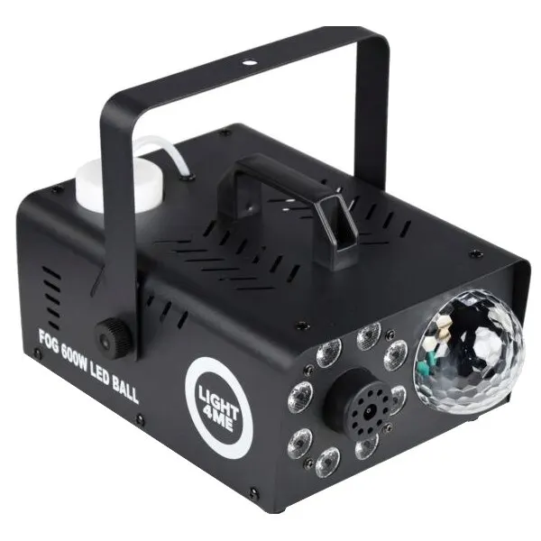 LIGHT4ME FOG 600W LED BALL - Wytwornica dymu/mgły efekt podświetlenia dymu/kula dyskotekowa pilot bezprzewodowy