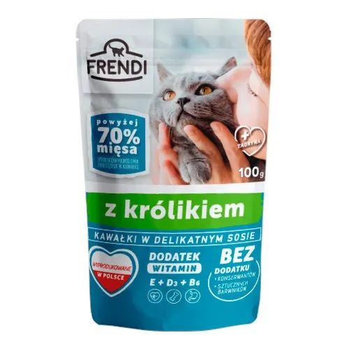 FRENDI Kawałki w sosie z królikiem - mokra karma dla kota - 100 g