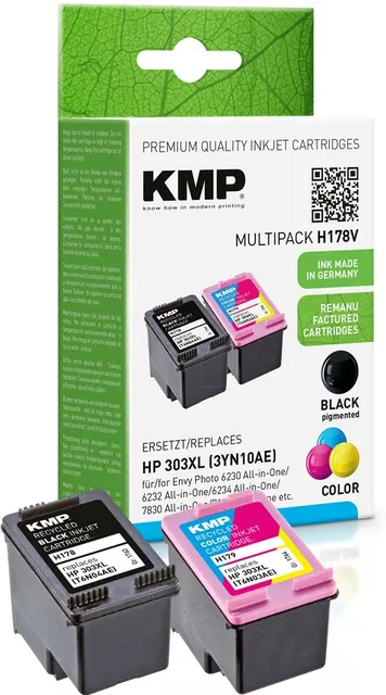 KMP 1763 4005 nabój z tuszem 2 szt. Zamiennik Czarny Cyjan Purpurowy Żółty