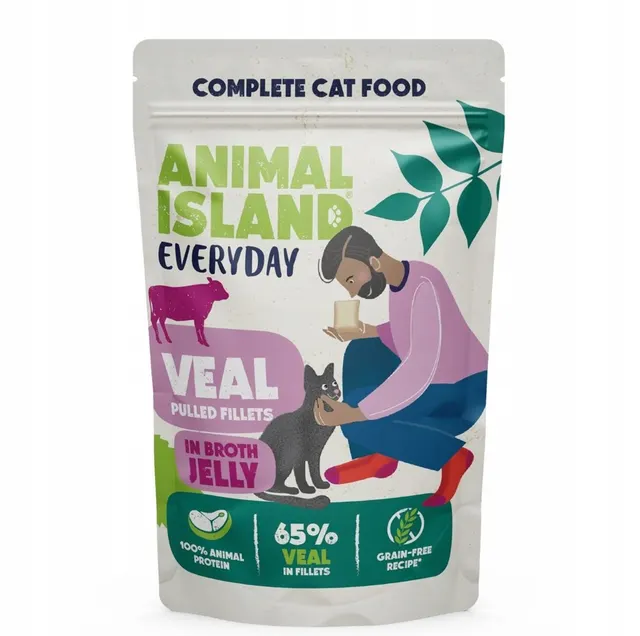 ANIMAL ISLAND Everyday karma szarpane fileciki z cilęciny w galarecie z rosołu 85g