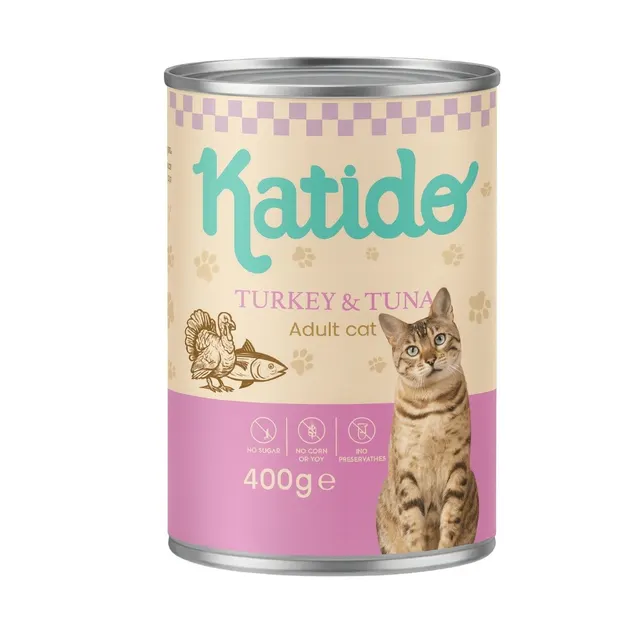 KATIDO Indyk i Tuńczyk mokra karma dla kota 400g