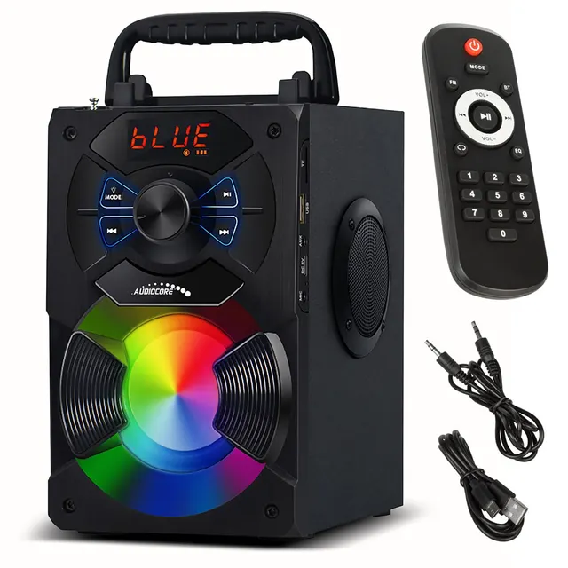 Głośnik przenośny bluetooth Audiocore radio FM wejście kart SD/MMC AUX USB pilot AC730
