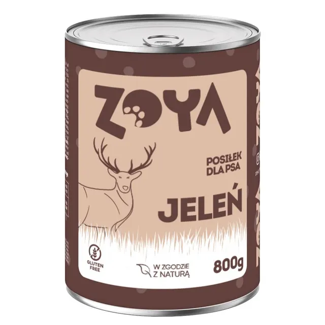 ZOYA Jeleń – puszka - Karma mokra dla psów - 800g