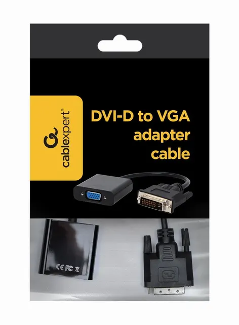 Adapter GEMBIRD A-DVID-VGAF-01 (DVI-D M - D-Sub (VGA) F; 0 20m; kolor czarny)