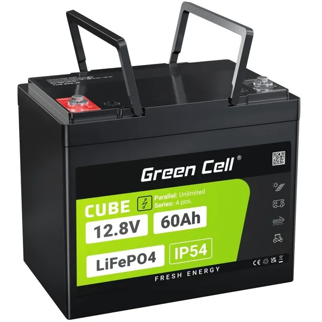 GREEN CELL AKUMULATOR LIFEPO4 CUBE 60AH 12V/12.8V 768WH LFPGC12V60AH