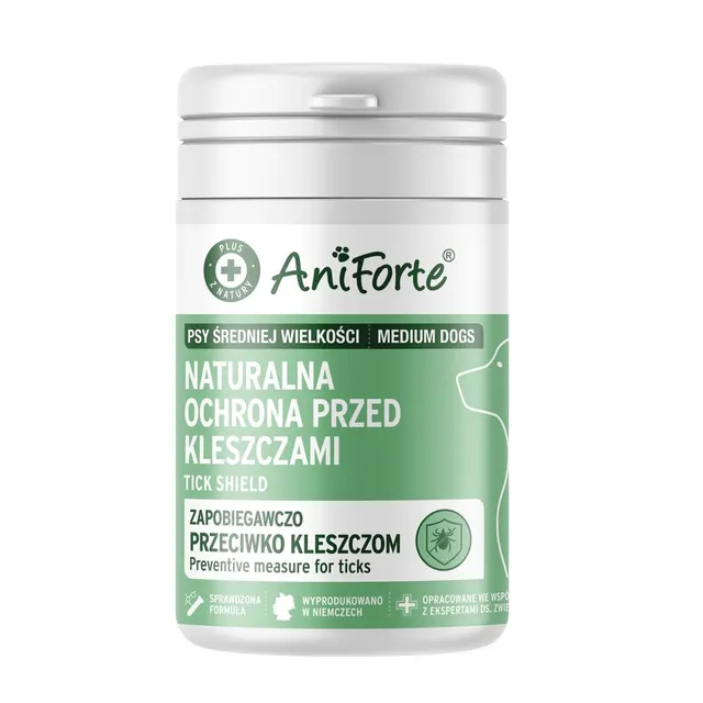 AniForte Naturalna ochrona przed kleszczami - kapsułki dla średnich psów 60szt