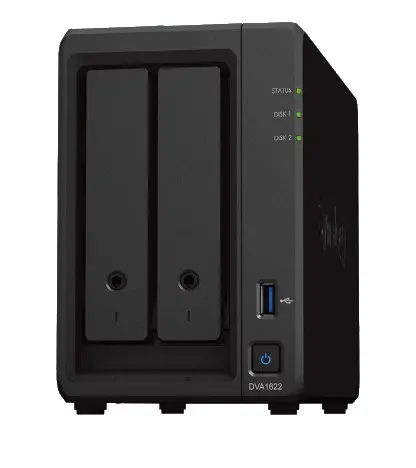 Synology DVA1622 Network Video Recorder (2 Bay) Deep Learning NVR 8GB 4x RJ-45 250W