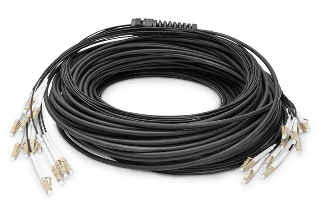 Digitus Zakończony fabrycznie uniwersalny kabel światłowodowy typu breakout wielomodowy OM4 12 włókien LC/UPC – LC/UPC