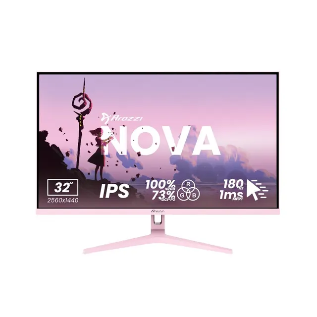 Arozzi Nova 32” monitor komputerowy 80 cm (31.5 ) 2560 x 1440 px Quad HD LED Różowy