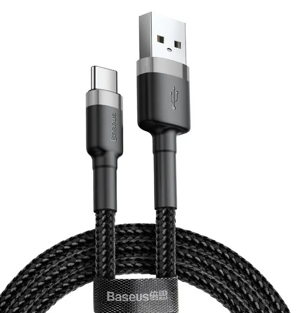 BASUES KABEL USB DO USB-C CAFULE 2A (SZARO-CZARNY