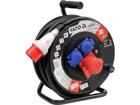 Yato YT-8120 kołowrotek 3 x gniazdo sieciowe 25 m