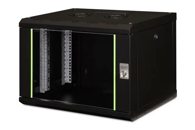 Digitus Szafa sieciowa wisząca Unique 19 7U rack 600x450 drzwi szyba czarny niedzielona złożona 100kg