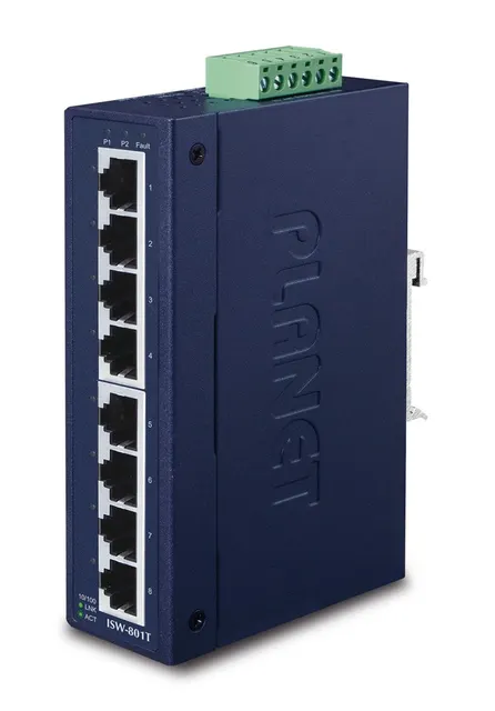 PLANET ISW-801T łącza sieciowe Nie zarządzany L2 Fast Ethernet (10/100) Niebieski