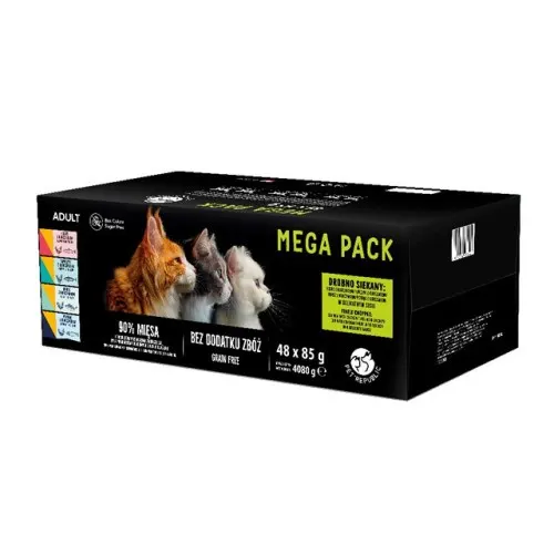 PetRepublic saszetki dla kota mix mięs-ryb smaki w sosie(kurczak indyk jagnięcina łosoś tuńczyk) 48x85g