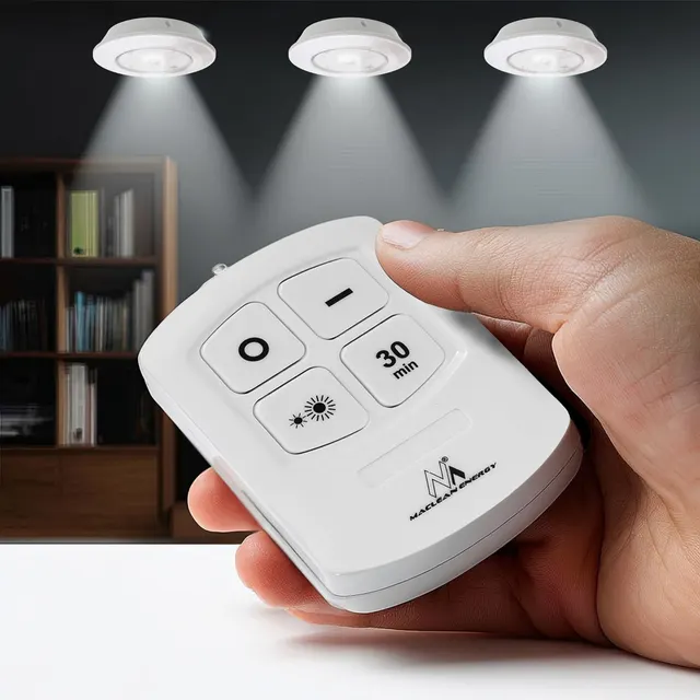 MACLEAN 6X LAMPKA LED NA BATERIE BEZPRZEWODOWA Z PILOTEM MCE165