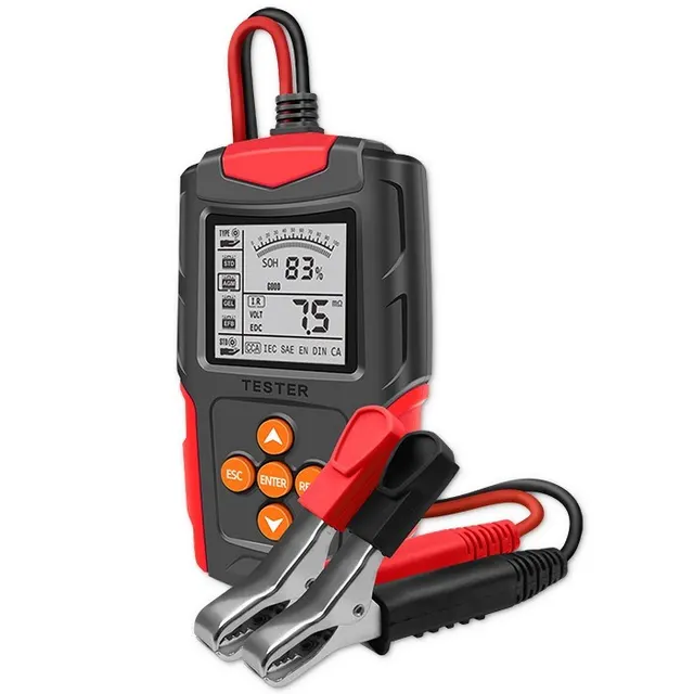 QOLTEC TESTER AKUMULATORA Z WYŚWIETLACZEM LCD, 12V, 24V, 3AH-200AH