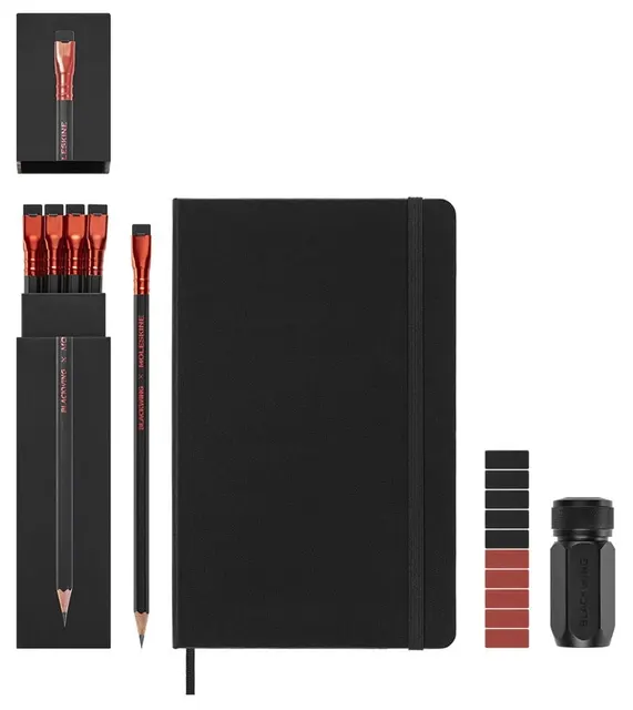 Moleskine Zestaw kreatywny szkicownik z 12 ołówkami Blackwing Soft.