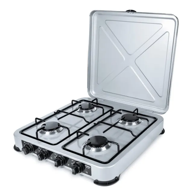 PROMIS KUCHENKA GAZOWA KG400S 4-PALNIKOWA SREBRNA