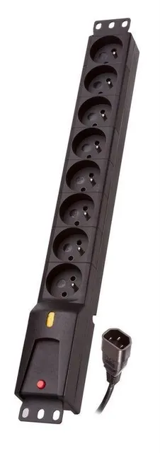 Listwa zasilająca Lestar LZRM 810 BW G-A K.:CZ 3M IEC320 (8 x UTE; 10 A; 1 5m; kolor czarny)