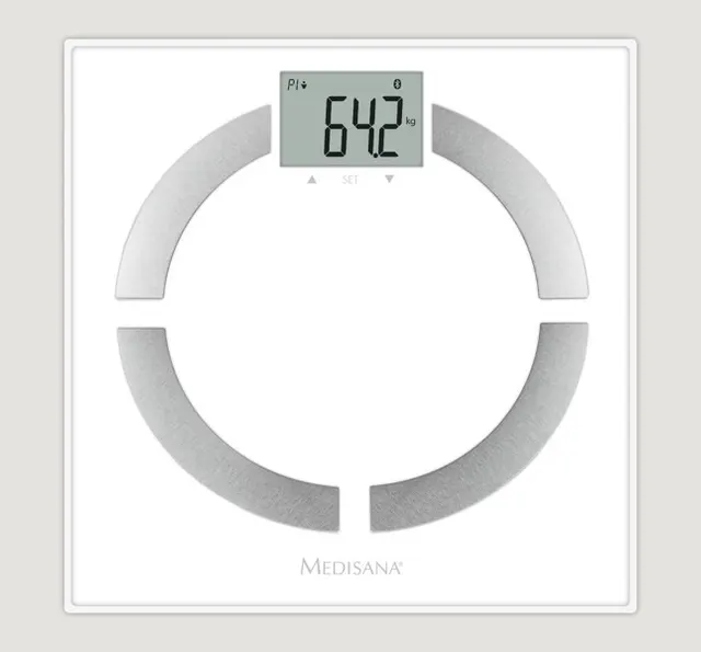 Waga analityczna Connect Medisana BS 444 do 8 użytkowników, Bluetooth, biały