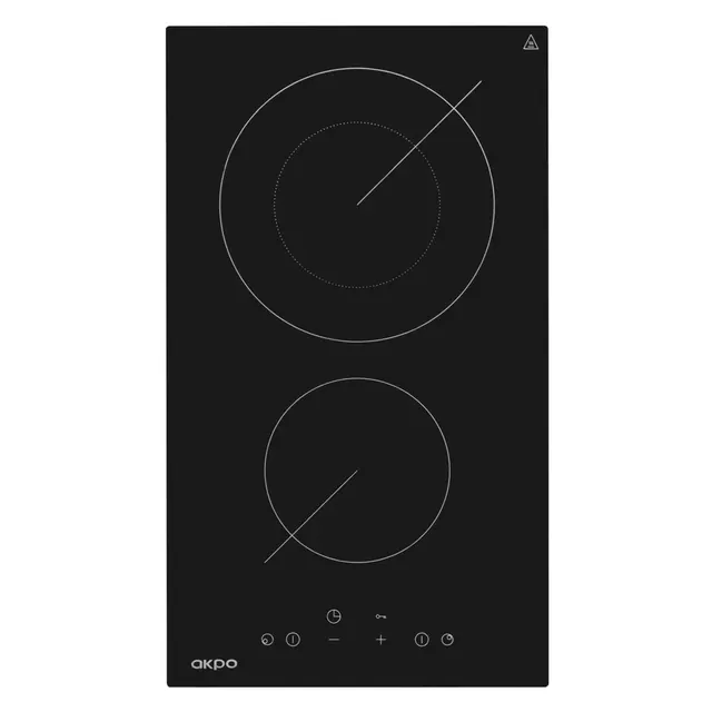 Płyta ceramiczna AKPO PKA 30 601 30 cm, 2 pola, wskaźnik ciepła resztkowego, timer, czarny