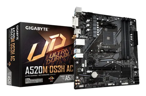 GIGABYTE A520M DS3H AC płyta główna AMD A520 Socket AM4 micro ATX