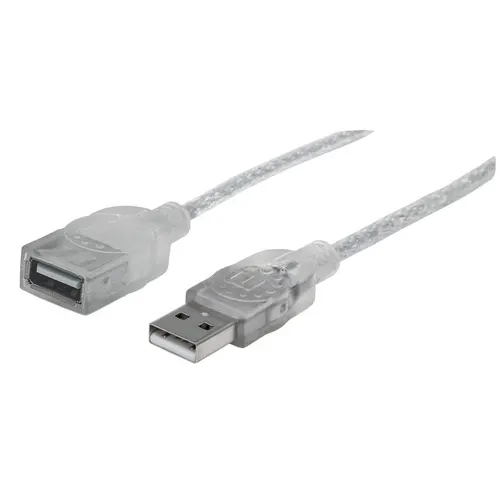 Manhattan 336314 kabel USB USB 2.0 1,8 m USB A 0,48 Gbit/s Srebrny