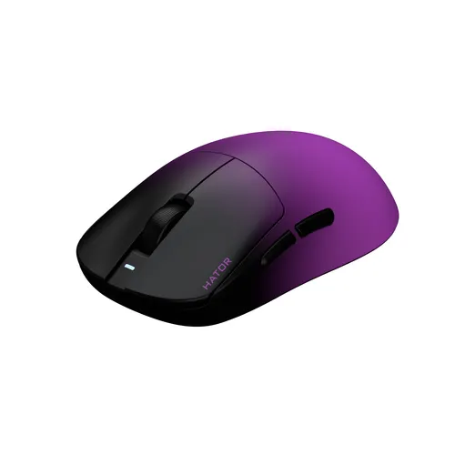 HATOR Quasar 3 Ultima 8K Wireless mysz gamingowa, 2.4 GHz + Bluetooth + USB, Optical 100M Switches, PixArt PAW3950, Web SyncHUB™, Czarno-fioletowa