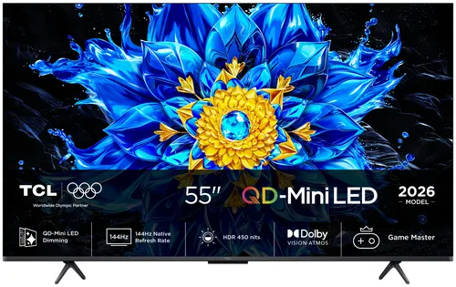 TCL P8L 55P8L Telewizor 139,7 cm (55") 4K Ultra HD Smart TV Wi-Fi Czarny 450 cd/m²