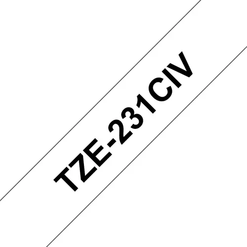 Brother TZE-231CIV taśmy do etykietowania Czarny na białym