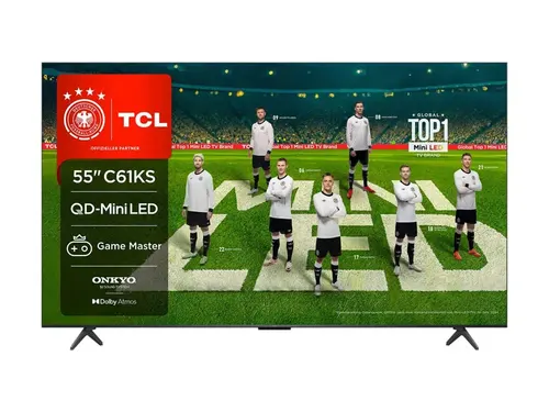 TCL Q7 55C61KS Telewizor 139,7 cm (55") 4K Ultra HD Smart TV Wi-Fi Metaliczny