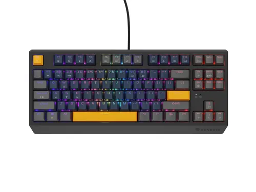 GENESIS Thor 230 TKL Naval Blue Positive Outemu Panda klawiatura Gaming USB + RF Wireless + Bluetooth QWERTY Czarny, Niebieski, Szary, Pomarańczowy