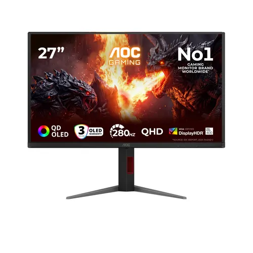 AOC G4 Q27G4ZD/69 monitor komputerowy 67,3 cm (26.5") 2560 x 1440 px Czarny, Czerwony