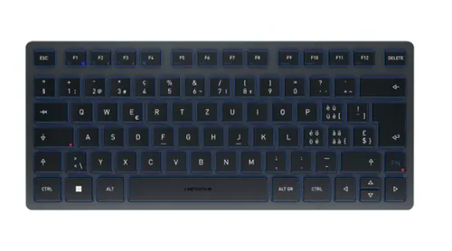 CHERRY KW 7100 MINI BT klawiatura Uniwersalne Bluetooth QWERTZ Swiss Niebieski