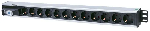 Intellinet 711449 rozdzielacz zasilania PDU 12 x gniazdo sieciowe Czarny, Szary