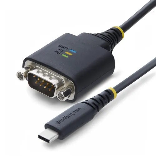 StarTech.com 1P1FFC-USB-C-SERIAL kabel równoległy Czarny 0,3 m USB Type-C RS-232