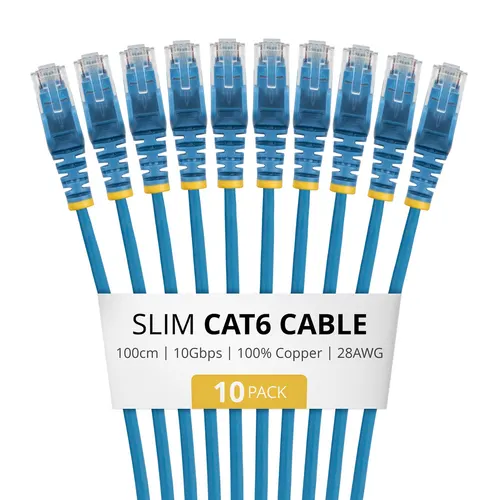 StarTech.com N6PAT100CMBLS10PK kabel sieciowy Niebieski 1 m Cat6 U/UTP (UTP)
