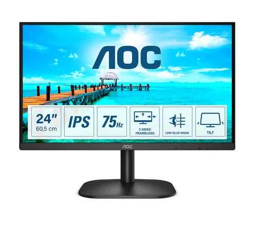 AOC B2 24B2XH/EU monitor komputerowy 60,5 cm (23.8") 1920 x 1080 px Full HD LED Czarny