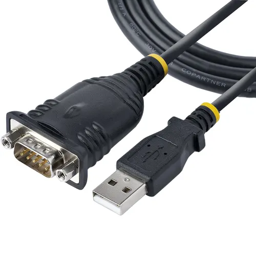 StarTech.com 1P3FP-USB-SERIAL przejściówka do kabli DB-9 USB Type-A Czarny