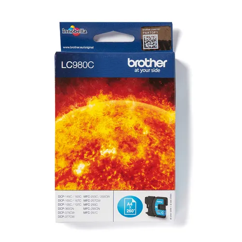 Brother LC980C nabój z tuszem 1 szt. Oryginalny Cyjan