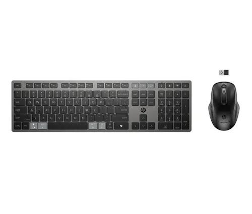 HP Bezprzewodowa klawiatura i mysz 725 Multi-Device Rechargeable, układ niemiecki (QWERTZ)