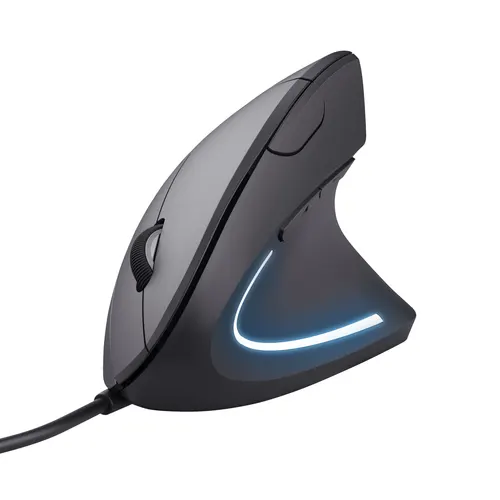 Trust Verto myszka Biuro Dla praworęcznych USB Typu-A Optyczny 1600 DPI, przewodowa, czarna