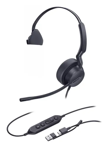 Yealink UH42 Mono UC USB-C/A Zestaw słuchawkowy Przewodowa Opaska na głowę Połączenia/muzyka USB Type-C / USB Type-A Czarny