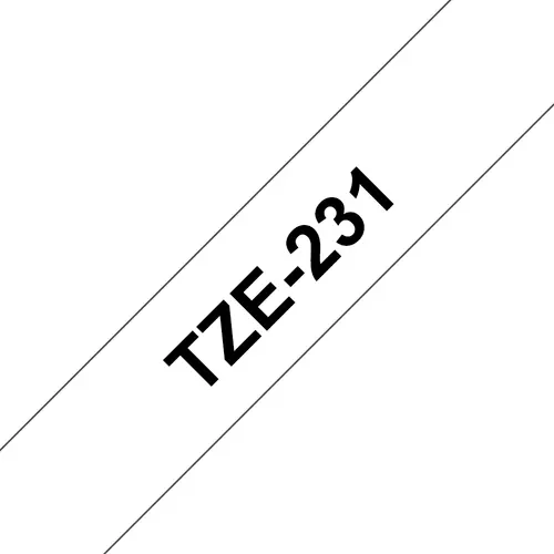 Brother TZE-231 taśmy do etykietowania Czarny na białym