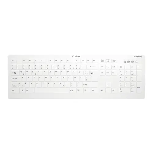 Contour Design Active Key AK-C8112 klawiatura Medyczna RF Wireless QWERTZ Niemiecki Biały