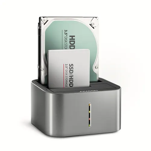 Axagon ADSA-DC stacja dokująca do dysków twardych USB 3.2 Gen 1 (3.1 Gen 1) Type-A Szary