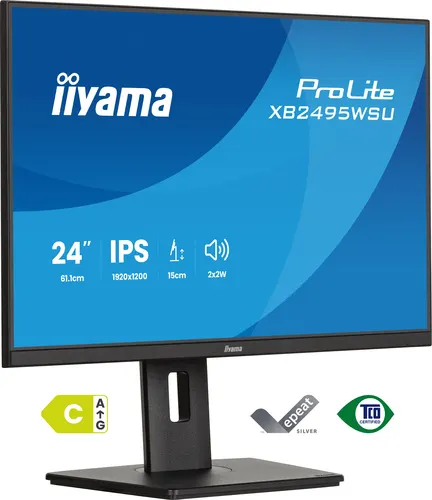 iiyama ProLite XB2495WSU-B1 monitor komputerowy 61,2 cm (24.1") 1920 x 1200 px WUXGA LCD Czarny